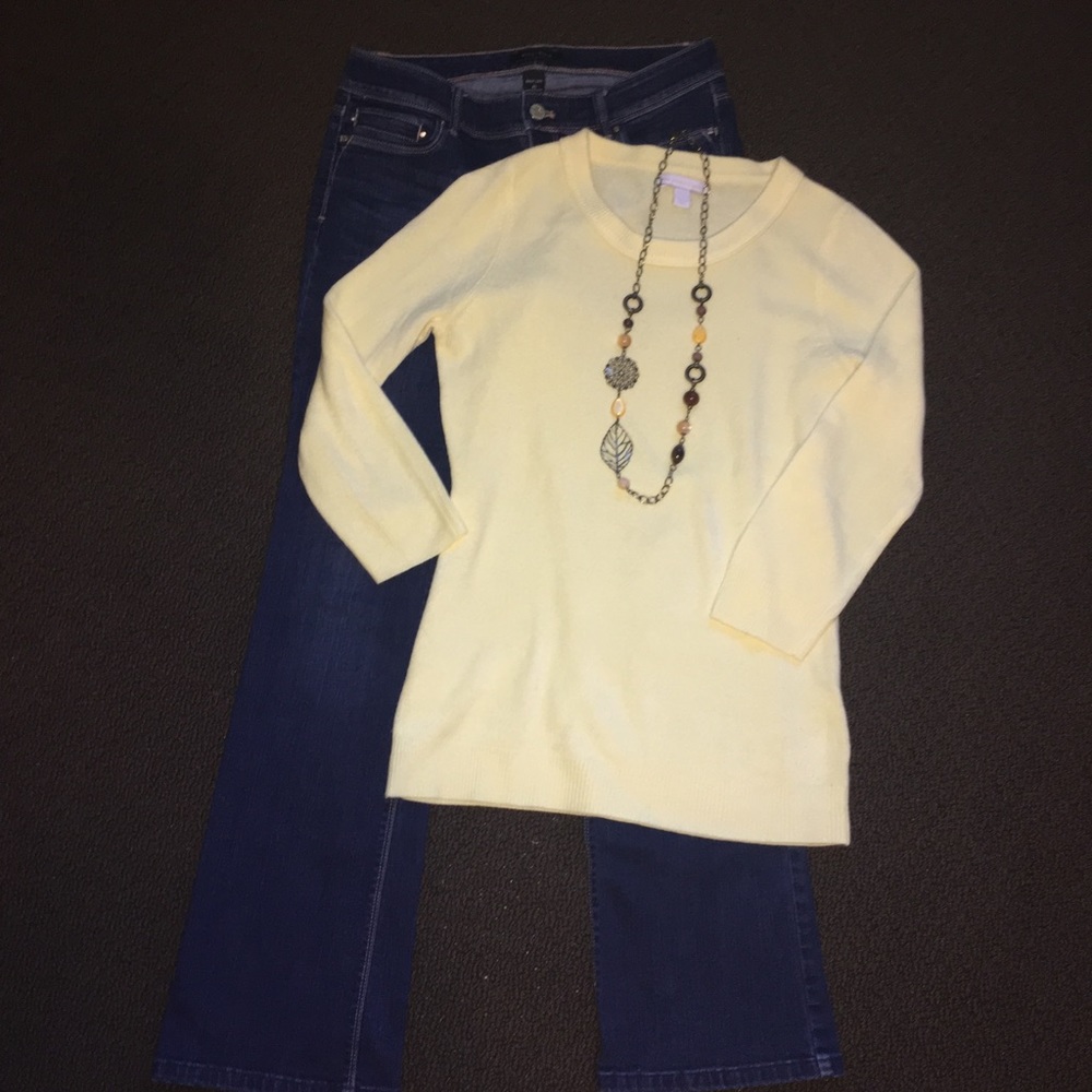 Sweater, jeans, necklace (entire outfit $35)